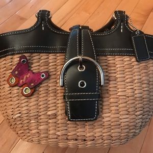 Coach straw handbag